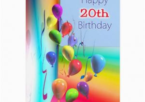 Happy 20th Birthday Cards Happy 20th Birthday Balloon Wall Zazzle