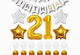 Happy 21st Birthday Balloon Banner Amazon Com 21st Birthday Decorations Party Kit Happy