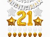 Happy 21st Birthday Balloon Banner Amazon Com 21st Birthday Decorations Party Kit Happy