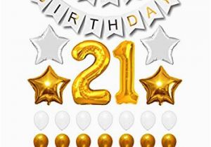 Happy 21st Birthday Balloon Banner Amazon Com 21st Birthday Decorations Party Kit Happy