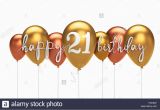 Happy 21st Birthday Balloon Banner Happy 21st Birthday Gold Balloon Greeting Background 3d