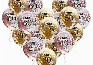 Happy 21st Birthday Balloon Banner Rose Gold 18 21st 30 40 50 Happy Birthday Confetti