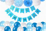 Happy 21st Birthday Banner Blue 1st Birthday Decorations Amazon Co Uk