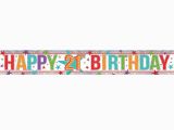 Happy 21st Birthday Banner Clip Art Free Multi Colour Happy 21st Birthday Holographic Foil Banners