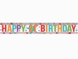Happy 21st Birthday Banner Clip Art Free Multi Colour Happy 21st Birthday Holographic Foil Banners