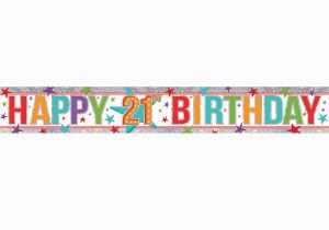 Happy 21st Birthday Banner Clip Art Free Multi Colour Happy 21st Birthday Holographic Foil Banners