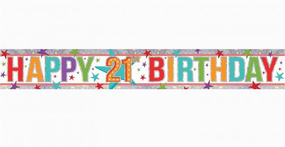 Happy 21st Birthday Banner Clip Art Free Multi Colour Happy 21st Birthday Holographic Foil Banners