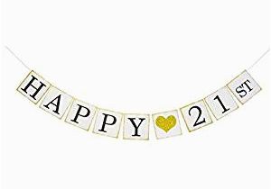 Happy 21st Birthday Banner Images Amazon Com Happy 21st Birthday Banner Gold Glitter