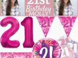 Happy 21st Birthday Banners Pink Age 21 Female Happy 21st Birthday Banner Confetti