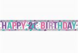 Happy 21st Birthday Banners Printable Happy 21st Birthday Pink Banner 2 7m