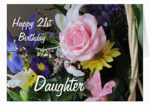 Happy 21st Birthday Flowers Happy 21st Birthday Daughter Pink Rose Bouquet Card