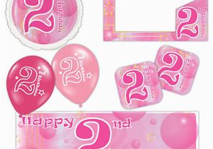 Happy 2nd Birthday Banner Boy Pink Girl Happy 2nd Birthday Bubbles Banners Decorations