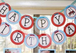 Happy 2nd Birthday Banner Boy Red Wagon Printable Happy Birthday Banner Little Red