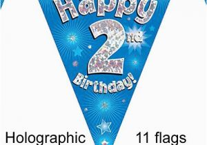 Happy 2nd Birthday Banner Girl Blue Age 2 Happy 2nd Birthday Party Decorations Banners