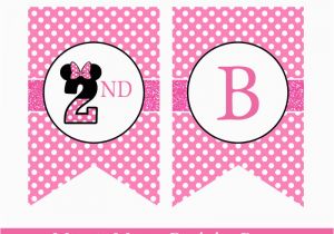 Happy 2nd Birthday Banner Girl Minnie Mouse Birthday Banner Minnie Mouse Banner Minnie