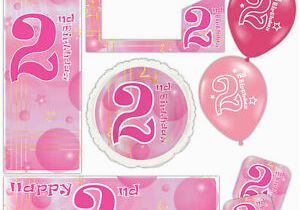 Happy 2nd Birthday Banner Girl Pink Girl Happy 2nd Birthday Bubbles Banners Decorations