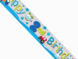 Happy 2nd Birthday Banners Happy 2nd Birthday Boy Foil Banner Balloons Co Uk