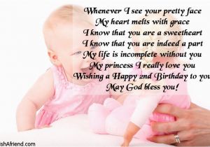 Happy 2nd Birthday Daughter Quotes whenever I See Your Pretty Face 2nd Birthday Wish