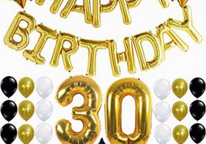 Happy 30th Birthday Banner Gold 30th Birthday Party Decorations Kit Happy Birthday