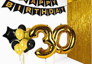 Happy 30th Birthday Banner Gold Amazon Com Giant 30th Gold Number Mylar Balloons for