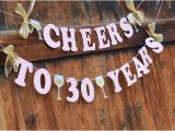 Happy 30th Birthday Banner Rose Gold 30th Birthday Banner for Her Cheers to 30 by