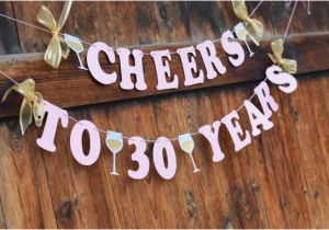 Happy 30th Birthday Banner Rose Gold 30th Birthday Banner for Her Cheers to 30 by