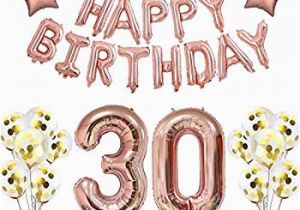 Happy 30th Birthday Banner Rose Gold Amazon Com 30th Birthday Decorations Rose Gold 30 and