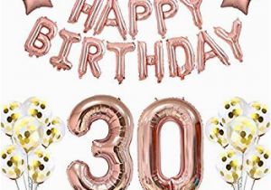 Happy 30th Birthday Banner Rose Gold Amazon Com 30th Birthday Decorations Rose Gold 30 and