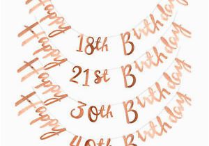 Happy 30th Birthday Banner Rose Gold Rose Gold Happy Birthday Bunting Banner 18th 21st 30th