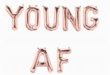 Happy 30th Birthday Banner Rose Gold Young Af Balloon Banner Rose Gold Silver Gold Blue