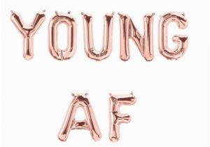 Happy 30th Birthday Banner Rose Gold Young Af Balloon Banner Rose Gold Silver Gold Blue