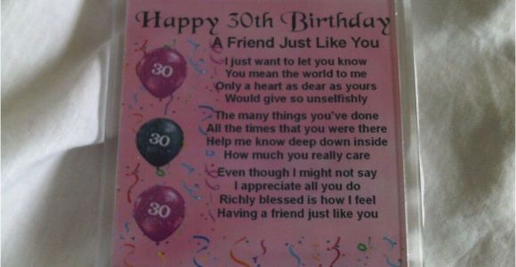 Happy 30th Birthday Gifts for Him Personalised Coaster Friend Poem Female 30th