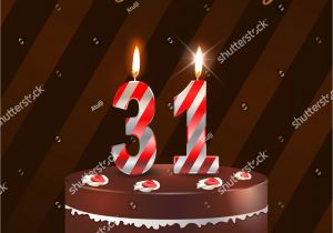 Happy 31st Birthday Cards 31 Year Happy Birthday Card Cake Stock Vector 249348175