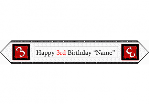 Happy 3rd Birthday Banner Printable 3 Happy Birthday Party Supplies 3rd Birthday Red Table