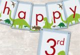 Happy 3rd Birthday Banners Dinosaur Dig Printable Birthday Party Paper and Cake