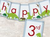 Happy 3rd Birthday Banners Dinosaur Dig Printable Birthday Party Paper and Cake