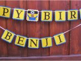 Happy 3rd Birthday Banners Minion Happy Birthday Banner Despicable Me Sign by