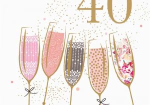 Happy 40 Birthday Girl 40th Birthday Champagne Portfolio Cards Galore