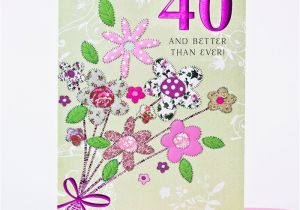 Happy 40th Birthday Flowers 40th Birthday Card Bouquet Of Flowers Only 99p