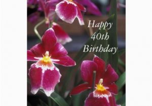 Happy 40th Birthday Flowers Happy 40th Birthday Flower Card Zazzle