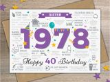 Happy 40th Birthday Quotes for Sister 1978 Sister Happy 40th Birthday Birth Year Memories Facts