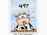 Happy 49th Birthday Funny Quotes 49th Birthday Humorous Card with Surprised Cow Zazzle