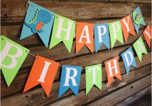 Happy 4th Birthday Banners Happy Birthday Dinosaur Party Banner Photo Prop