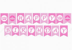 Happy 4th Birthday Banners Pink Princess Printable Diy Happy Birthday Banner M 39 S