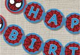 Happy 4th Birthday Banners Spiderman Happy Birthday Banner Inspired by