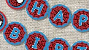 Happy 4th Birthday Banners Spiderman Happy Birthday Banner Inspired by