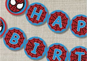 Happy 4th Birthday Banners Spiderman Happy Birthday Banner Inspired by