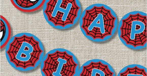 Happy 4th Birthday Banners Spiderman Happy Birthday Banner Inspired by