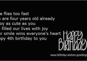 Happy 4th Birthday son Quotes 4 Year Old Birthday Quotes Quotesgram