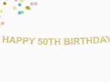 Happy 50th Birthday Banner Happy 50th Birthday Etsy